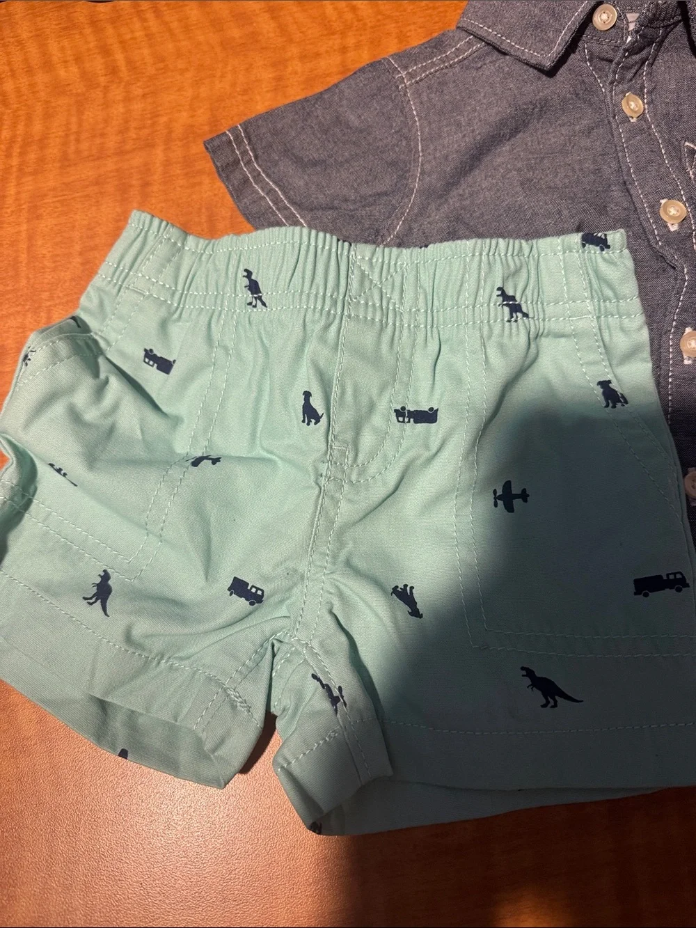 Carter's Mint Green Shorts with button down top